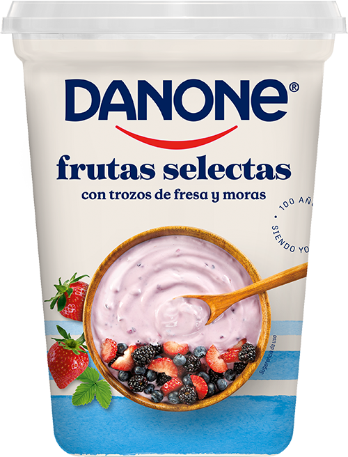 Familiar con trozos de fresa y moras