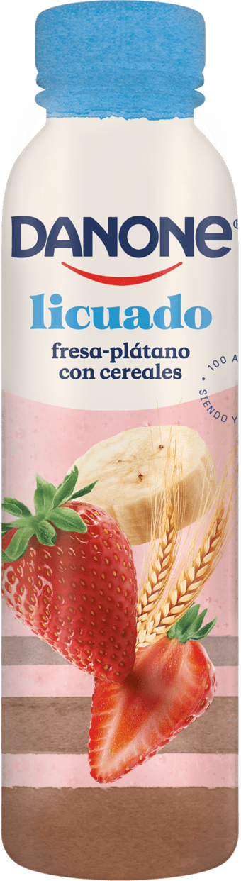 Licuado de fresa y plátano con cereales