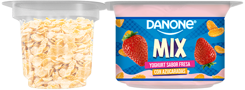 Yoghurt de fresa con azucaradas